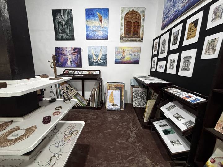 Inside the art centre gallery and shop